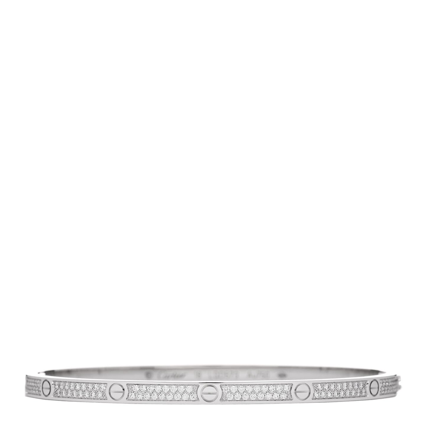 18K White Gold Diamond Small LOVE Paved Bracelet 18