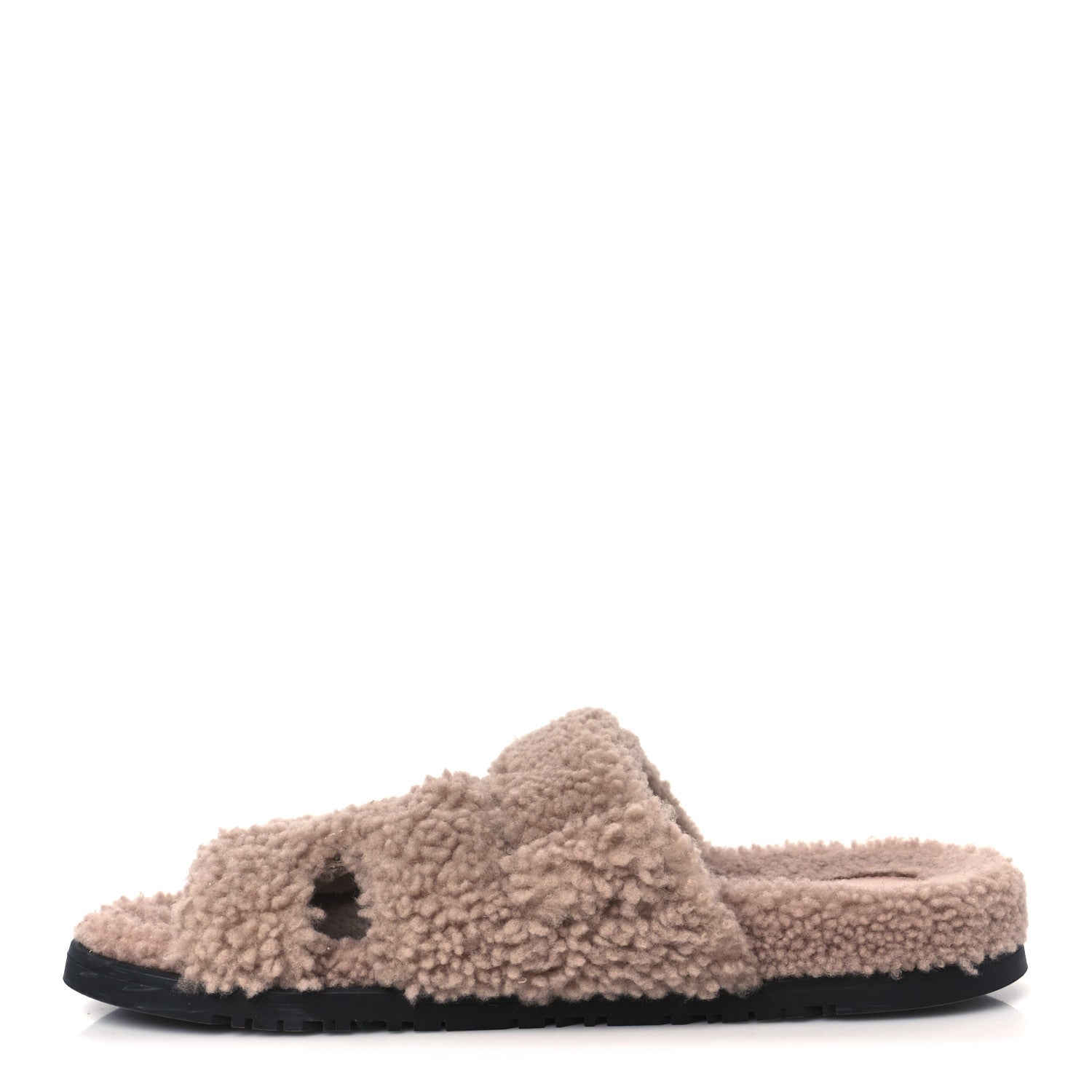 Hermes Woolskin Womens Chypre Sandals 40 Bois De Santal 1 of 8