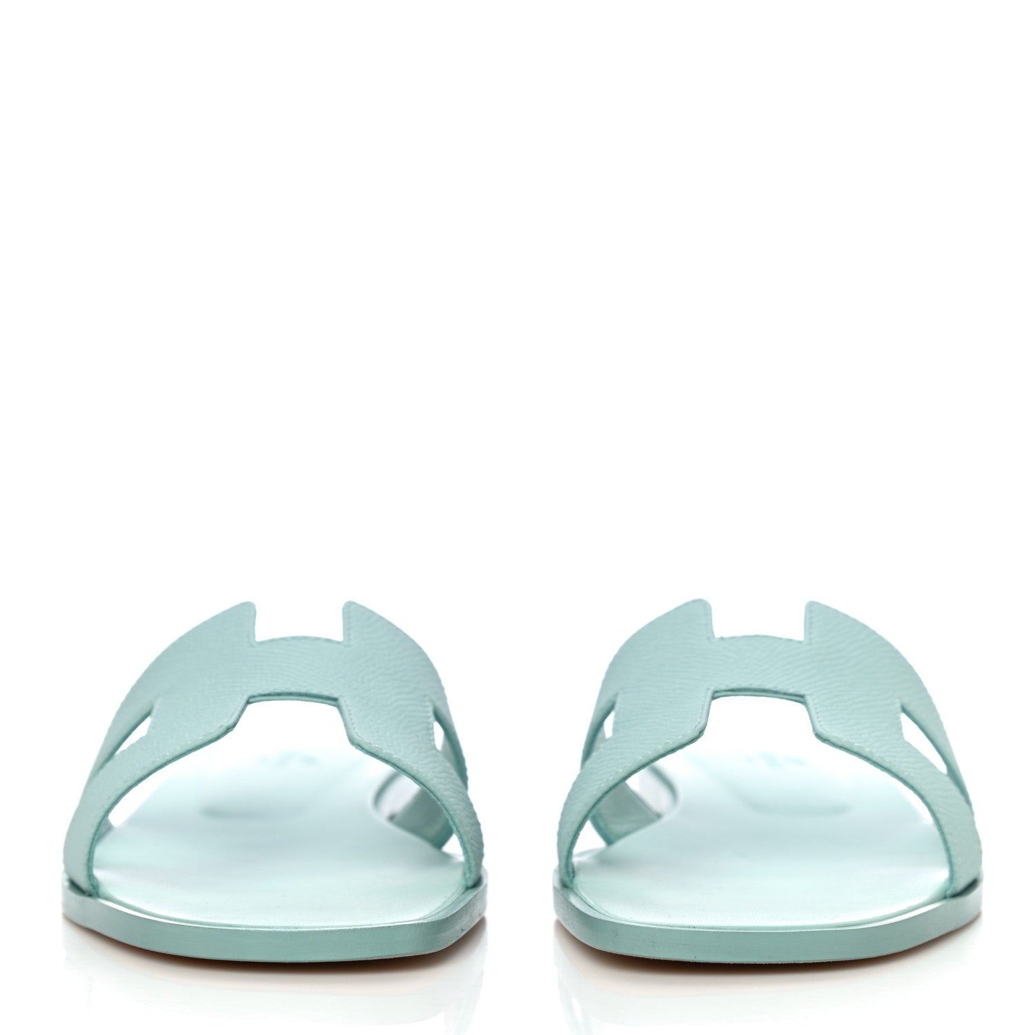 Hermes Epsom Oran Sandals 40 Vert Embrun 2 of 12
