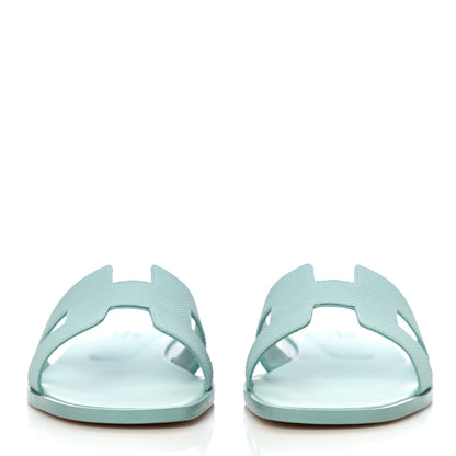 Hermes Epsom Oran Sandals 40 Vert Embrun 2 of 12