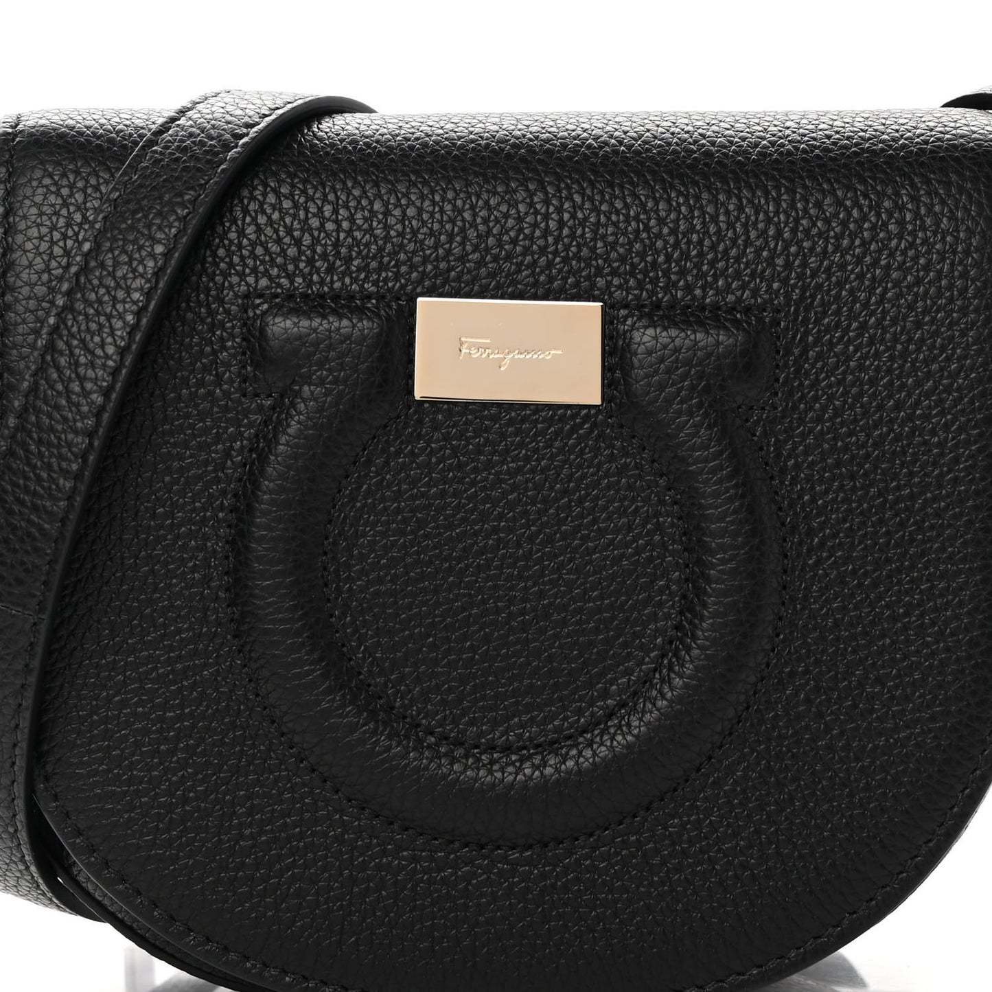 Calfskin Gancini City Crossbody Black