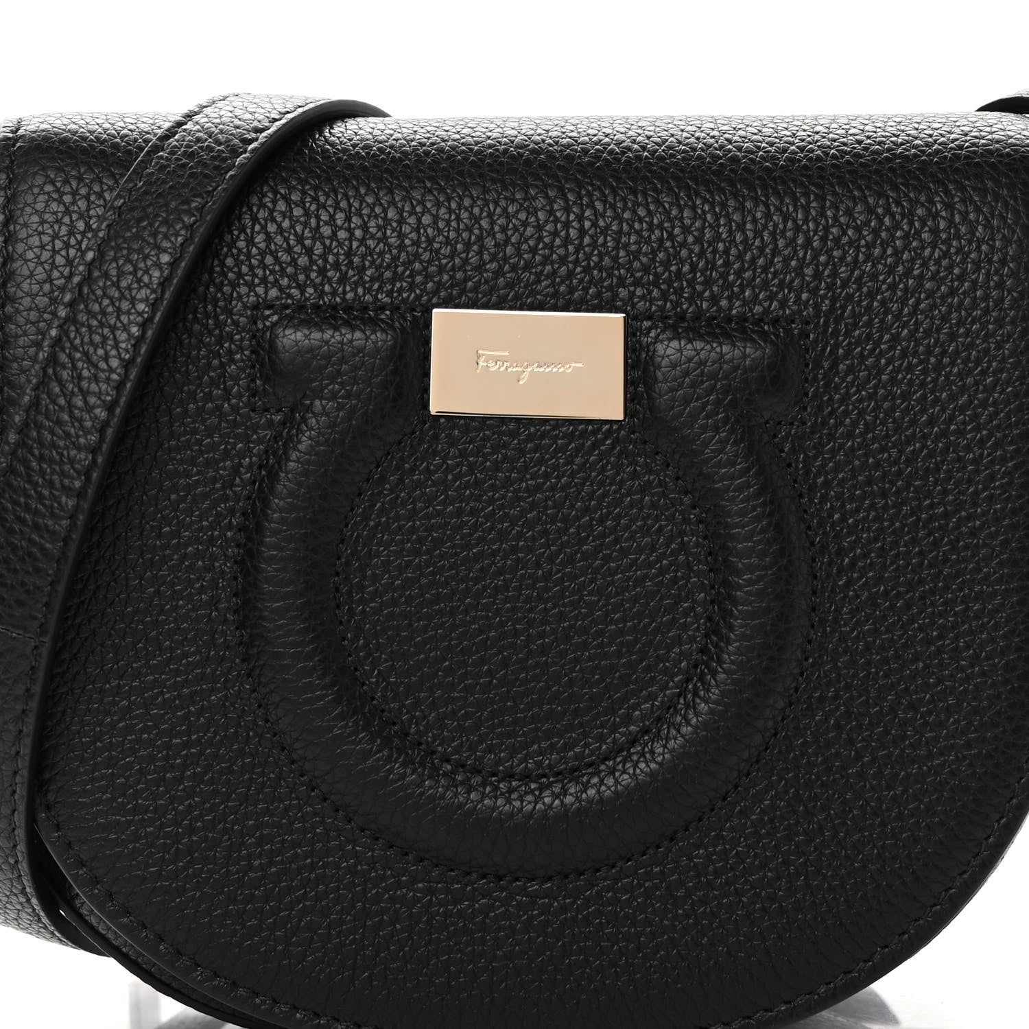 Salvatore Ferragamo Calfskin Gancini City Crossbody Black 7 of 9