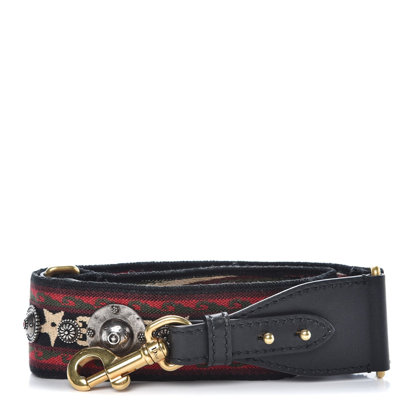 Canvas Embroidered Studded Bohemian Shoulder Strap Red