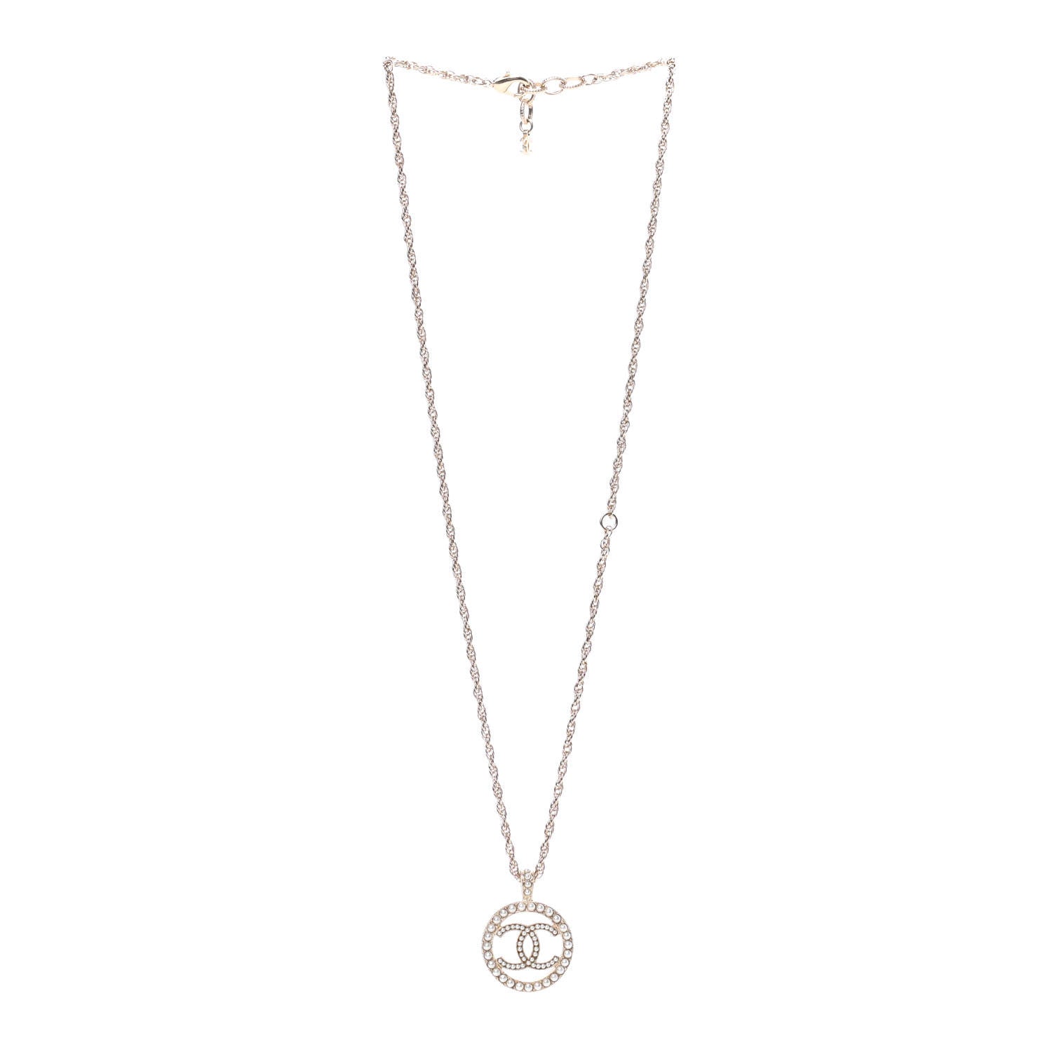 Chanel Pearl CC Round Pendant Necklace Gold 3 of 4
