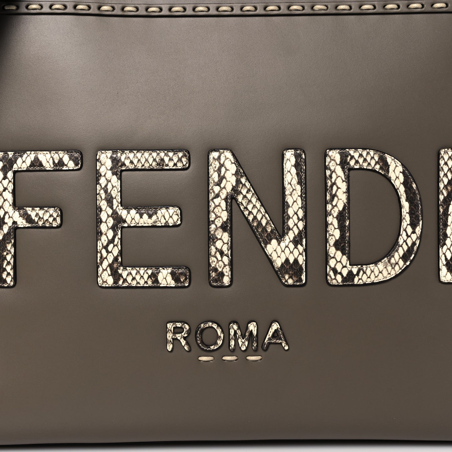 Vitello King Plexiglass Elaphe Python Print Logo Medium Fendi Sunshine Shopper Tote Tartufo Daisy Roccia