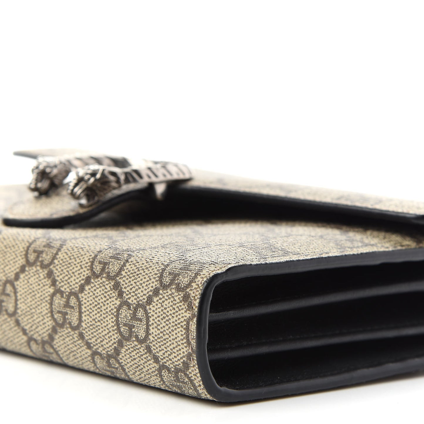 GG Supreme Monogram Mini Dionysus Chain Wallet Beige Black