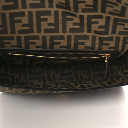 Fendi Fabric Jacquard FF 1974 Medium Baguette Tobacco Moro Black 5 of 12