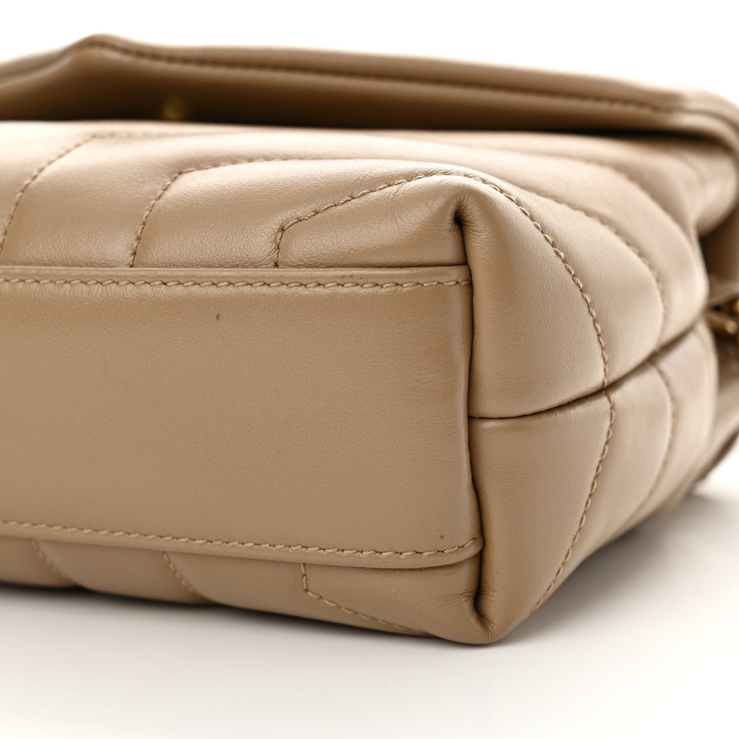 Calfskin Y Quilted Monogram Toy Loulou Crossbody Bag Latte