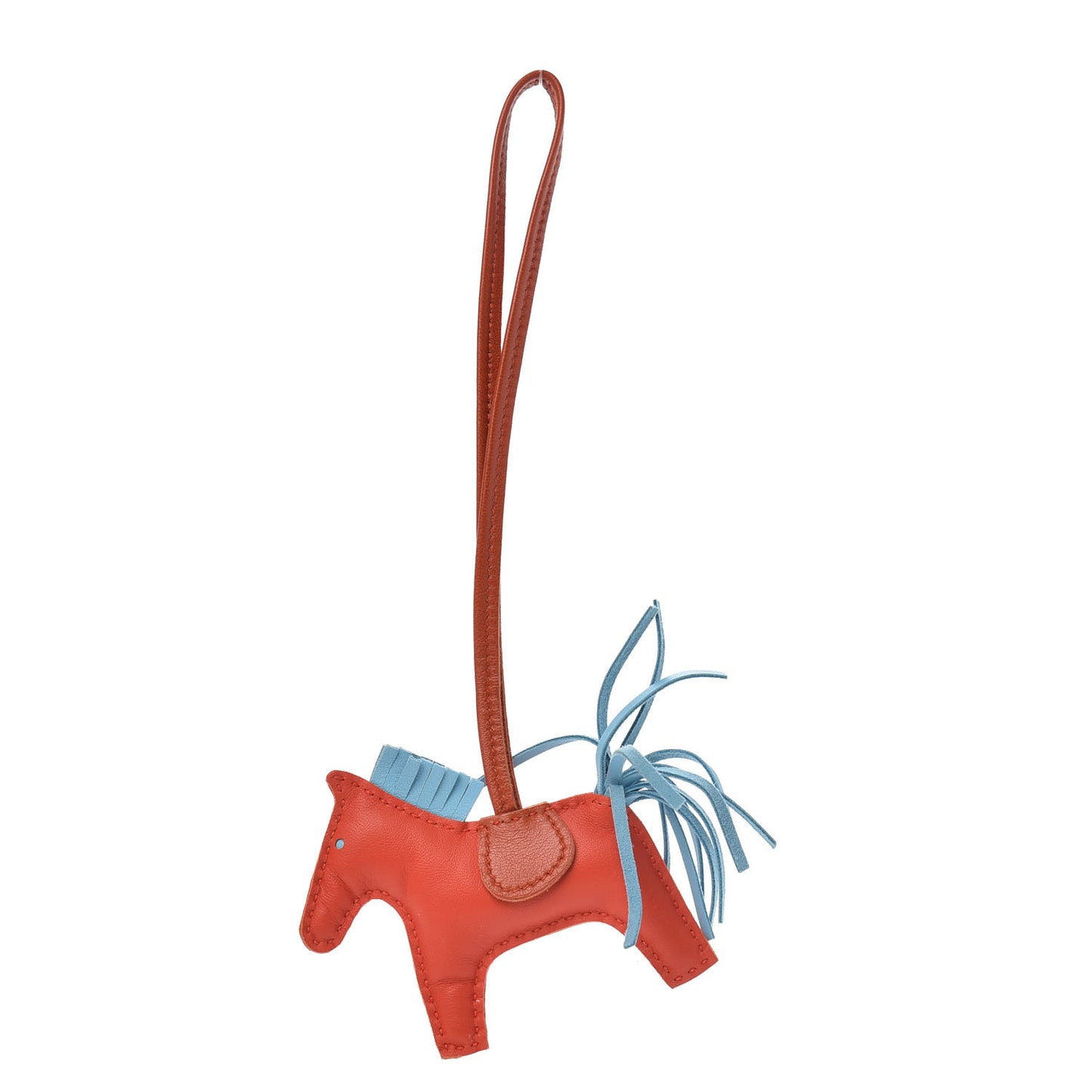 Milo Lambskin Grigri Rodeo Horse Bag Charm PM Capucine Celeste Cornaline