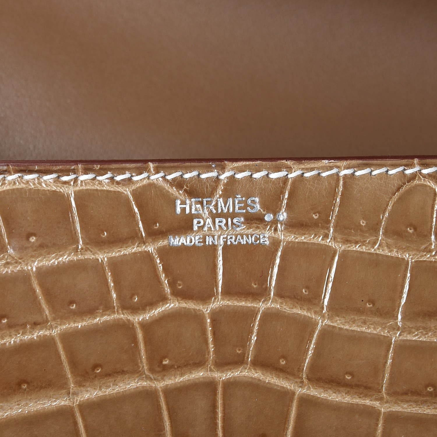 Hermes Niloticus Crocodile Egee Clutch Ficelle 7 of 15