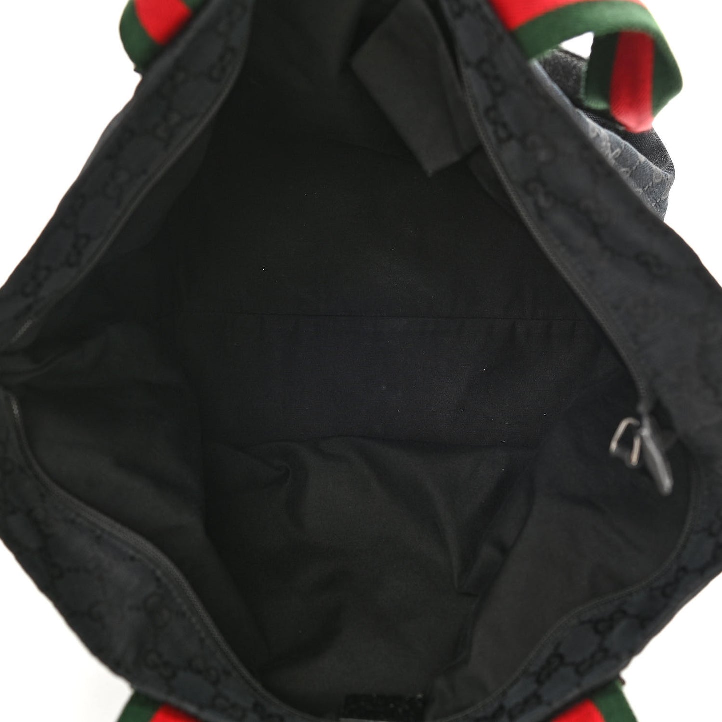 GG Monogram Large Web Handle Bucket Tote Black