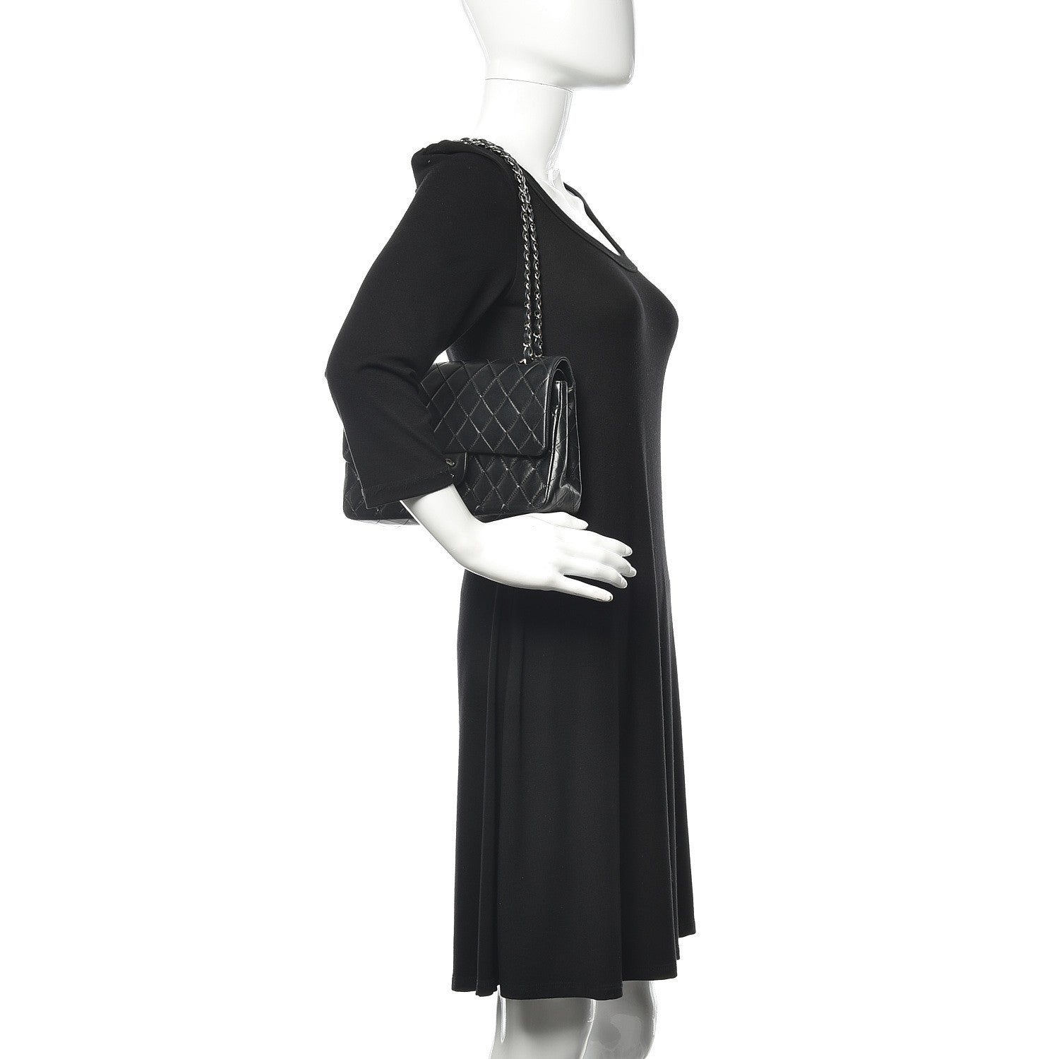 Chanel Lambskin Quilted Medium Double Flap Black 2 of 17