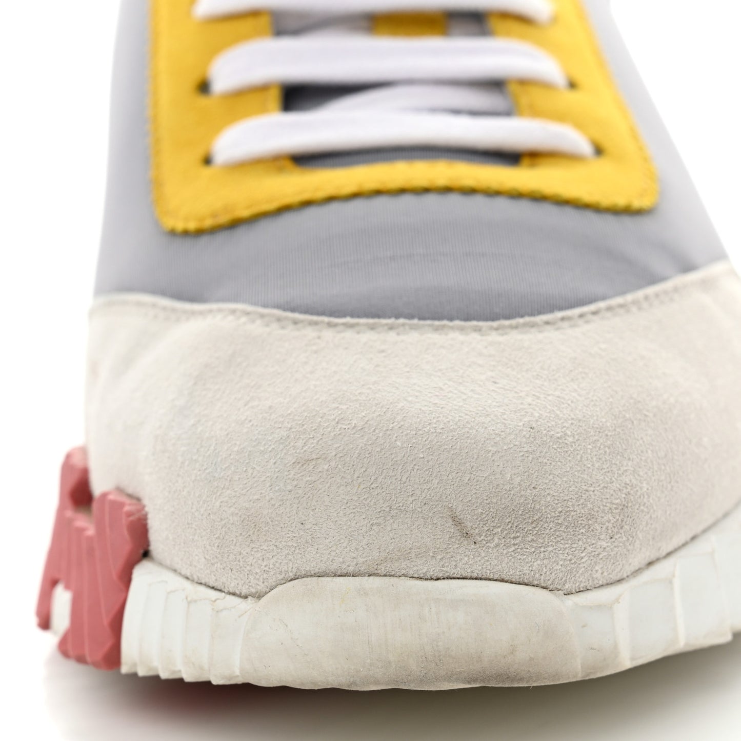 Technical Canvas Suede Goatskin Bouncing Sneakers 39.5 Gris Multicolor