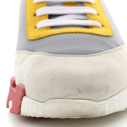 Hermes Technical Canvas Suede Goatskin Bouncing Sneakers 39.5 Gris Multicolor 10 of 11