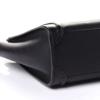 Celine Drummed Calfskin Nano Luggage Black 8 of 9