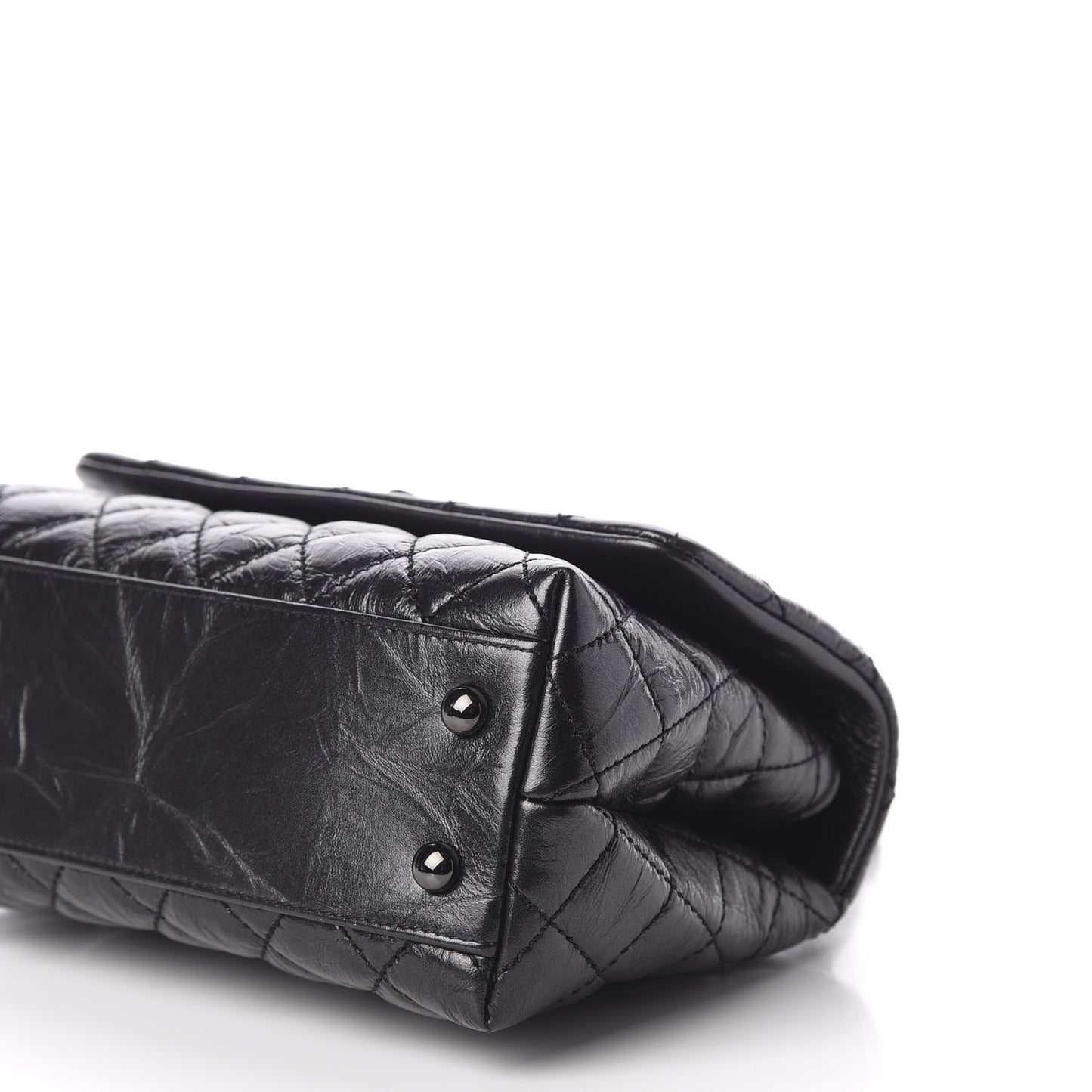 Aged Calfskin Quilted Mini Coco Handle Flap So Black