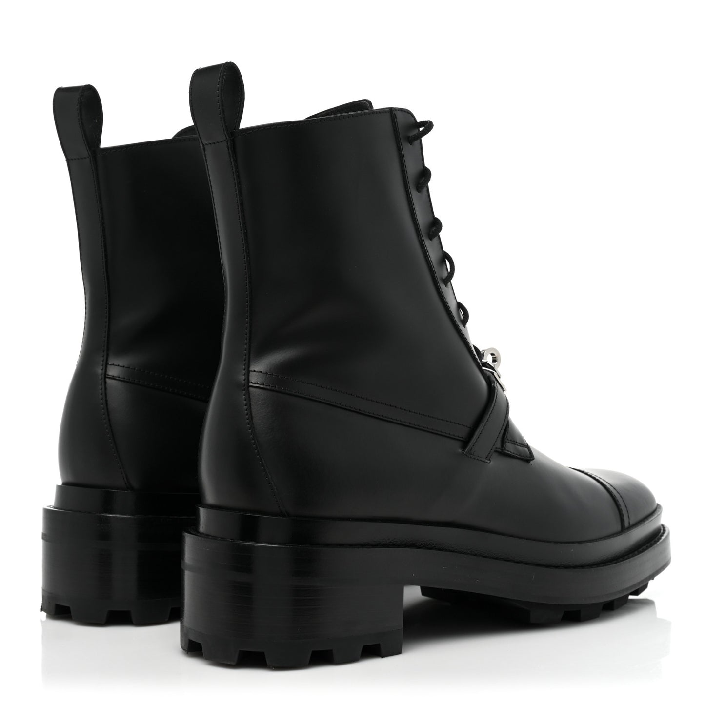 Glossed Calfskin Funk Ankle Boots 39.5 Black