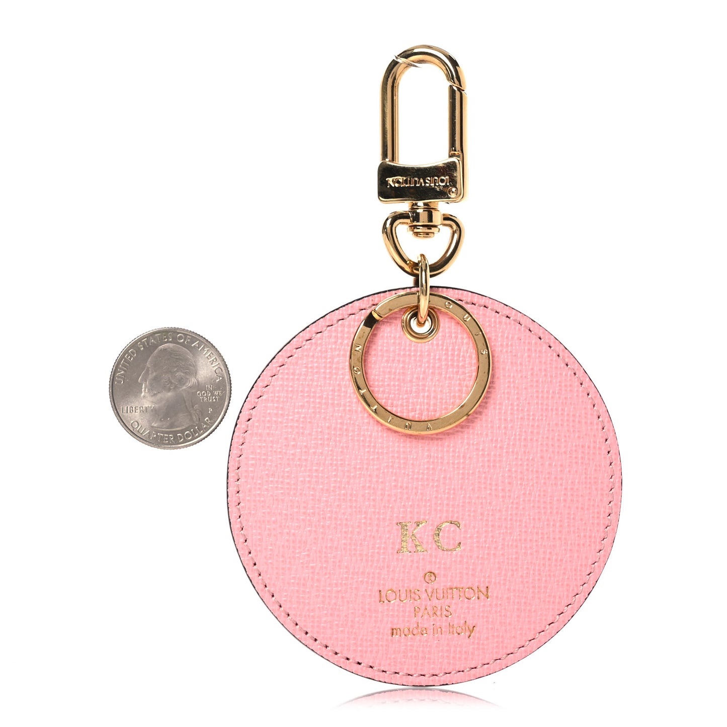 Monogram Jungle Dots Bag Charm Key Ring Sugar Pink Poppy