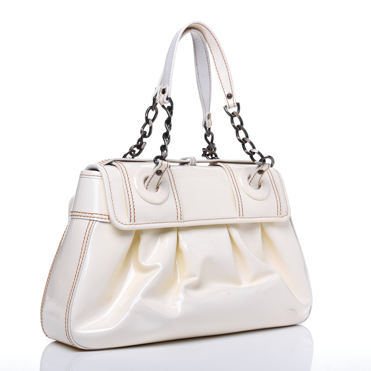 Fendi Patent B Bag White 3 of 29