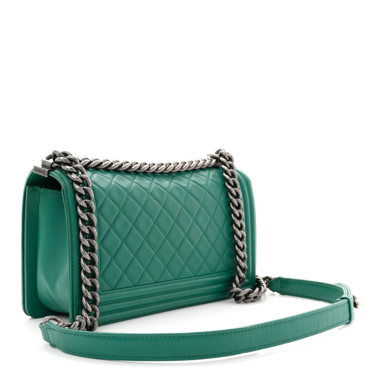 Chanel Lambskin Quilted Medium Boy Flap Green 3 of 13