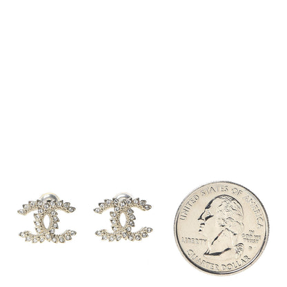 Chanel Strass Crystal Dazzling Wheat CC Earrings Gold 2 of 6