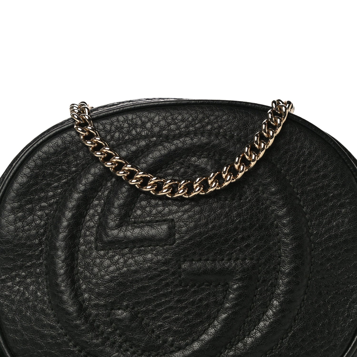 Gucci Pebbled Calfskin Mini Soho Chain Bag Black 10 of 12