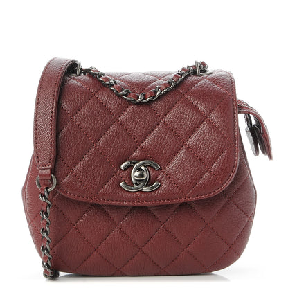 Chanel Goatskin Quilted CC Waiter Crossbody Burgundy 1 of 8