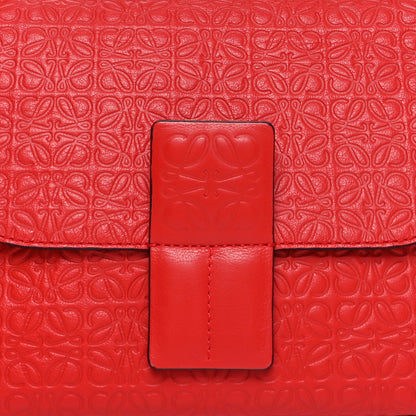 Loewe Goatskin Embossed Avenue Shoulder Bag Red 7 of 9