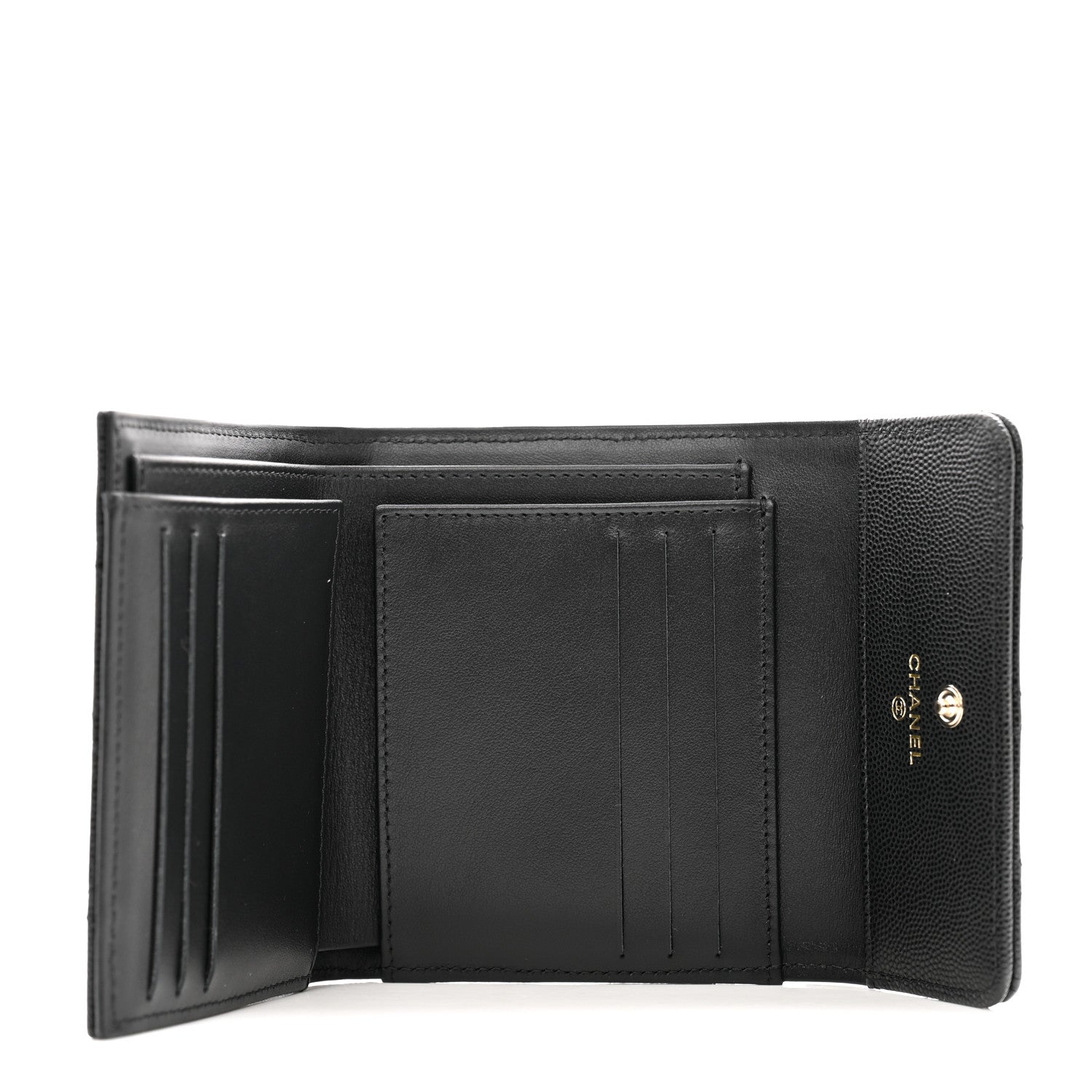 Chanel Caviar Crystal Quilted Small Flap Wallet Black 5 of 9