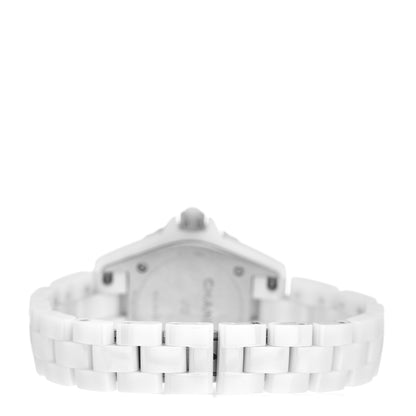 Chanel Stainless Steel Ceramic Diamond Mother of Pearl 29mm J12 Quartz Watch White 3 of 5