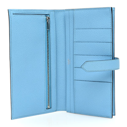 Hermes Epsom Bearn Gusset Wallet Celeste 5 of 8