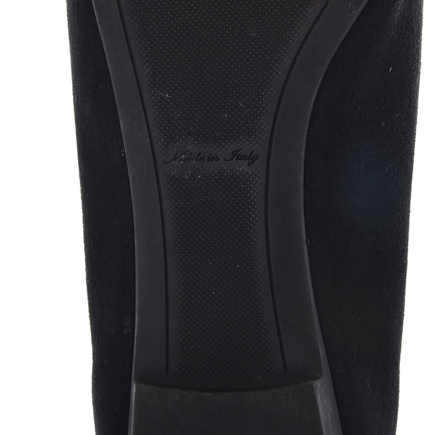 Suede Uniformes Bow Flat Loafers Black