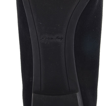 Louis Vuitton Suede Uniformes Bow Flat Loafers Black 8 of 11