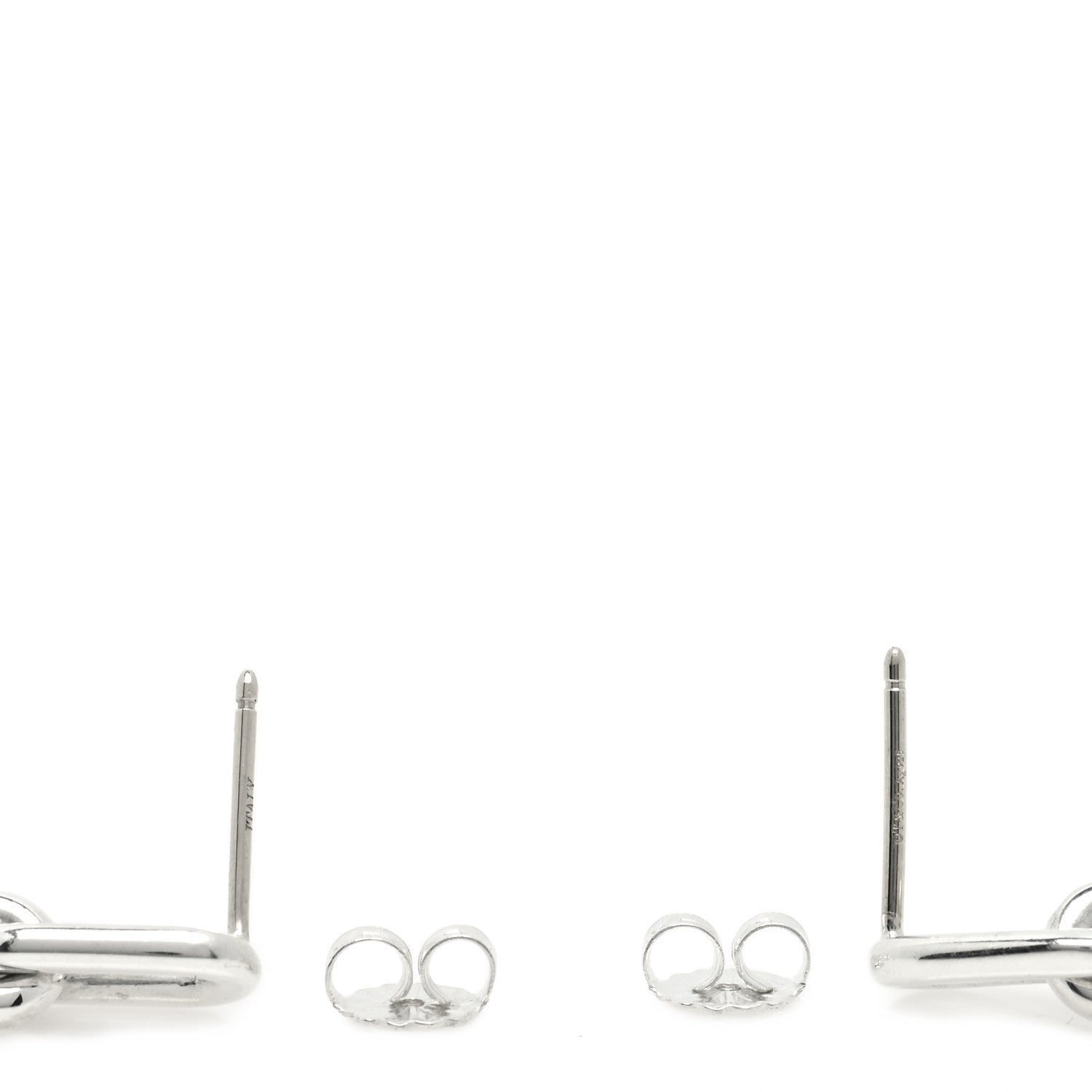 Tiffany Sterling Silver Pearl HardWear Triple Link Earrings 3 of 4