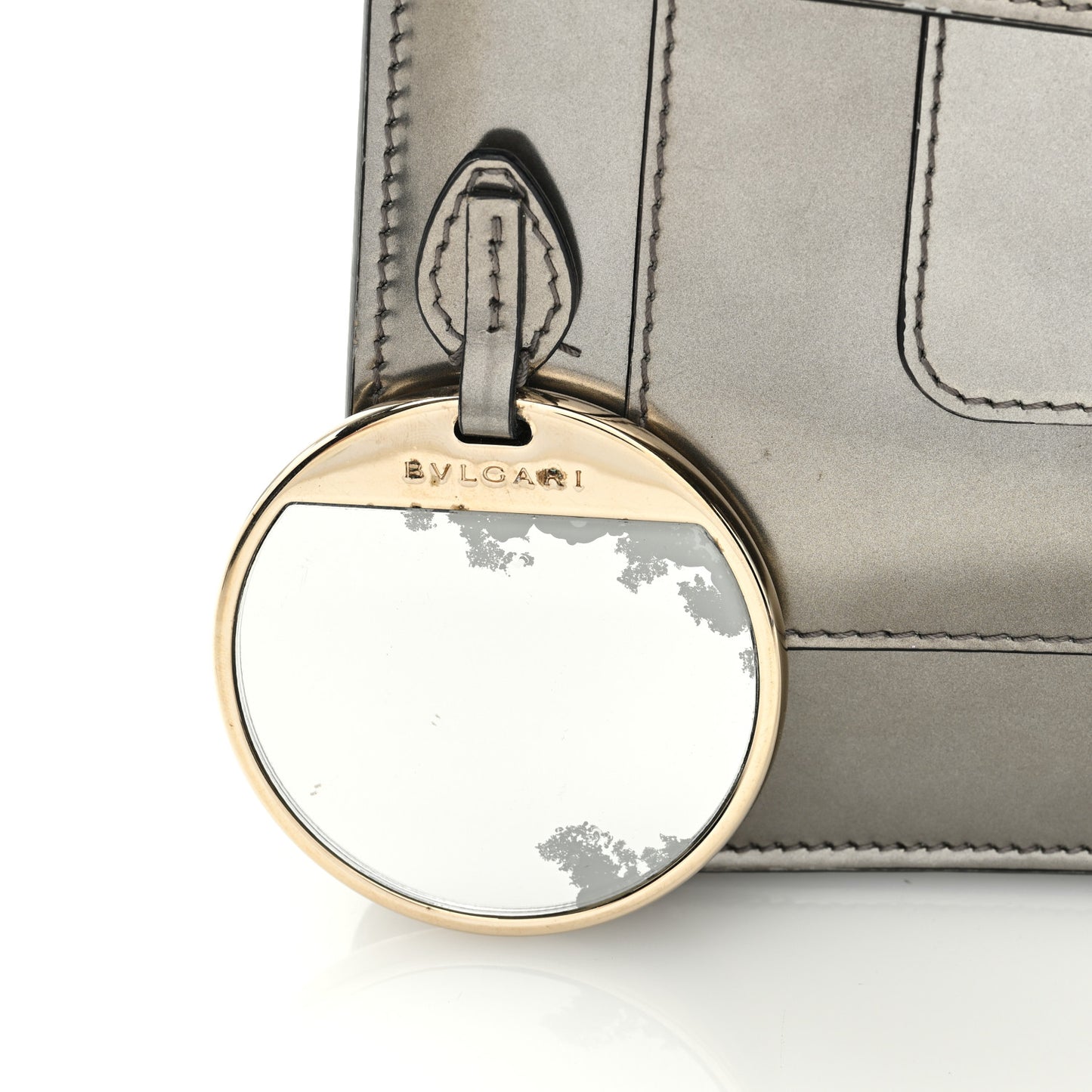 Metallic Calfskin Serpenti Forever Crossbody Bag Silver
