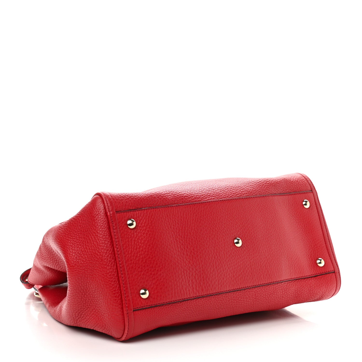 Gucci Pebbled Calfskin Medium Soho Shoulder Bag Red 3 of 9