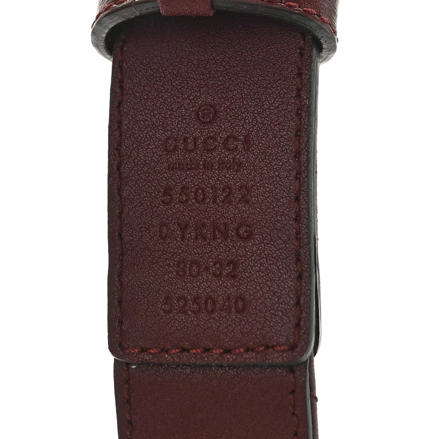 Gucci Calfskin Trapuntata Zumi 30mm Belt 80 32 Vintage Bordeaux 3 of 3