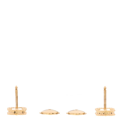 Van Cleef & Arpels 18K Yellow Gold Mother of Pearl Sweet Alhambra Earrings 3 of 7
