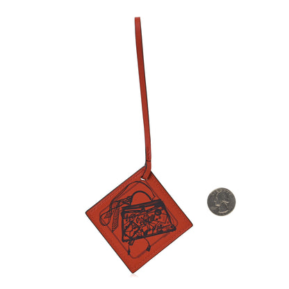 Hermes Swift Please Check in Carre Nano Bag Charm Terre Battue 2 of 5