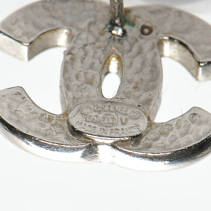 Chanel Crystal Timeless CC Earrings Silver 4 of 4