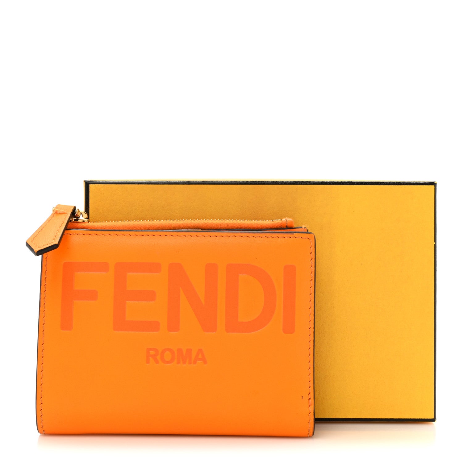 Fendi Vitello King Tamponato Logo Embossed Medium Wallet