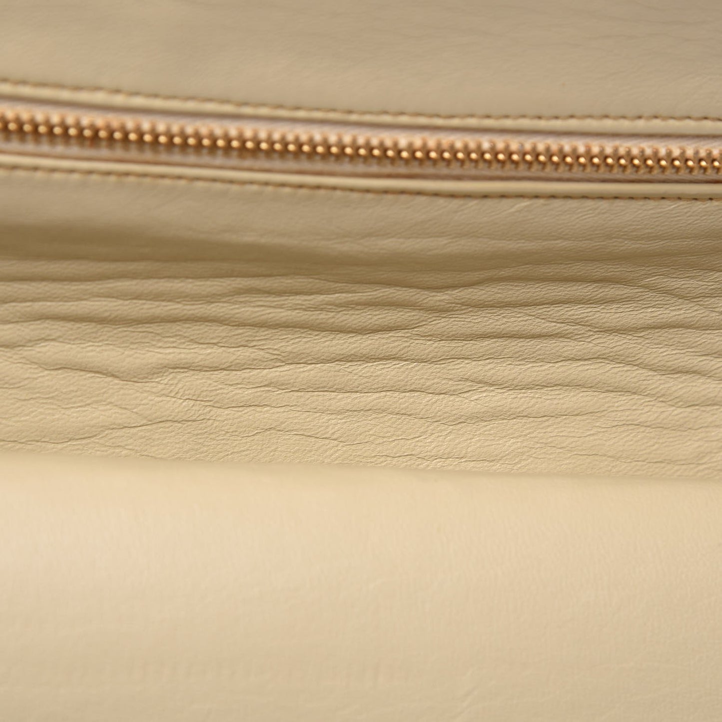Lambskin Quilted Medium Double Flap Beige