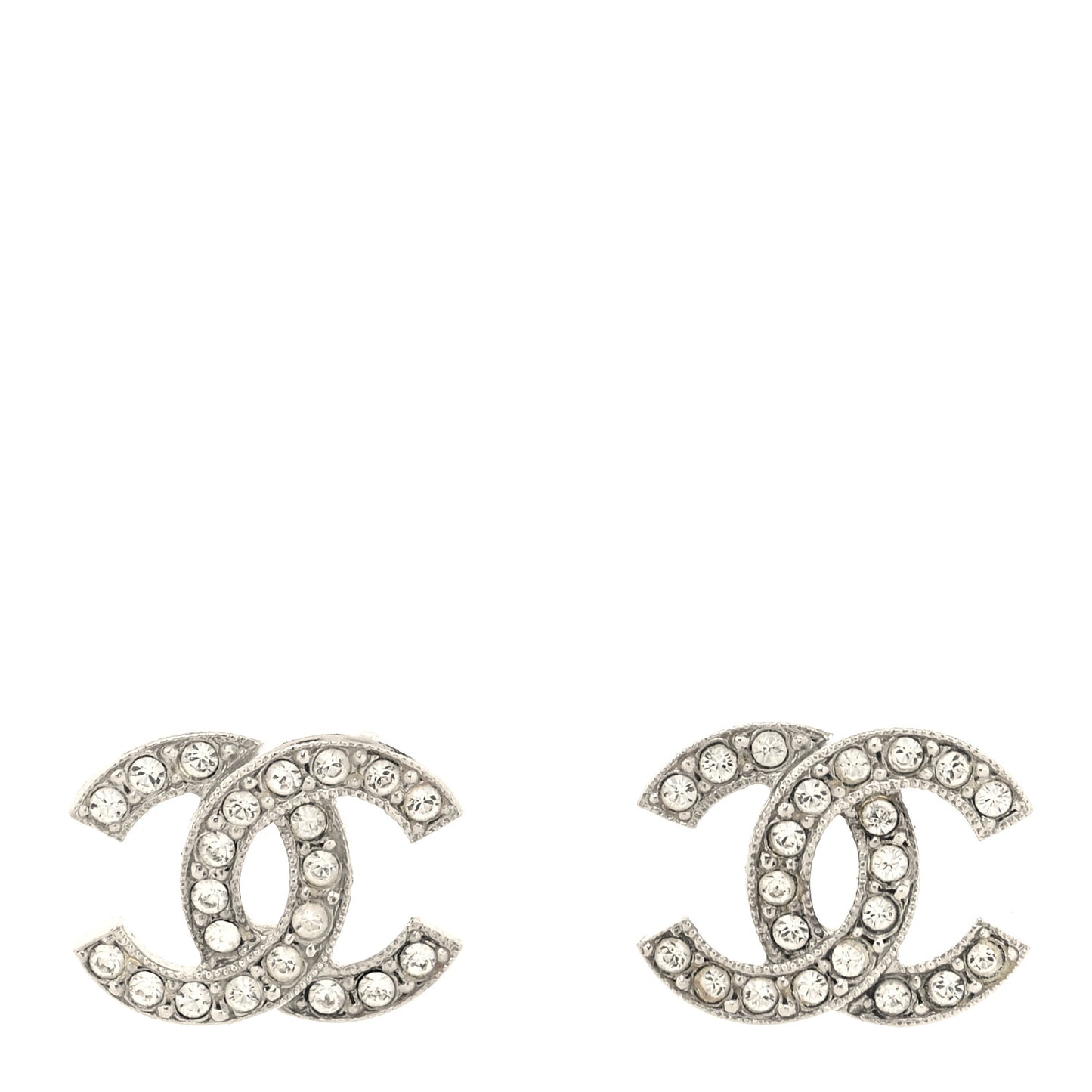 Crystal CC Earrings Silver