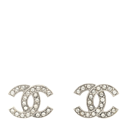 Chanel Crystal CC Earrings Silver 1 of 4