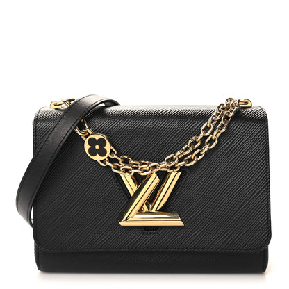 Louis Vuitton Epi Twist Monogram Flower Chain Shoulder Bag MM Black 1 of 10