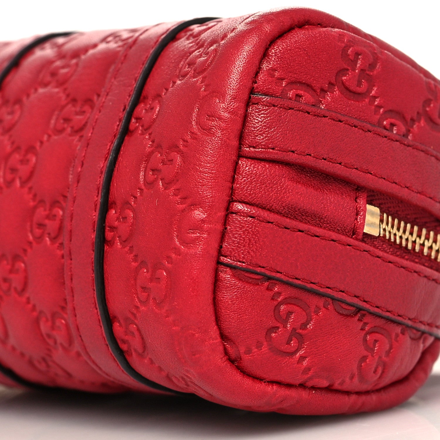 Gucci Guccissima Mini Boston Bag Charm Raspberry Red 8 of 10