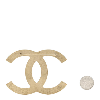 Chanel Metal CC Coco Chanel Paris Large Brooch Gold 2 of 3