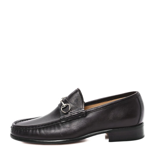Calfskin Womens Horsebit Loafers 9.5 Marrone