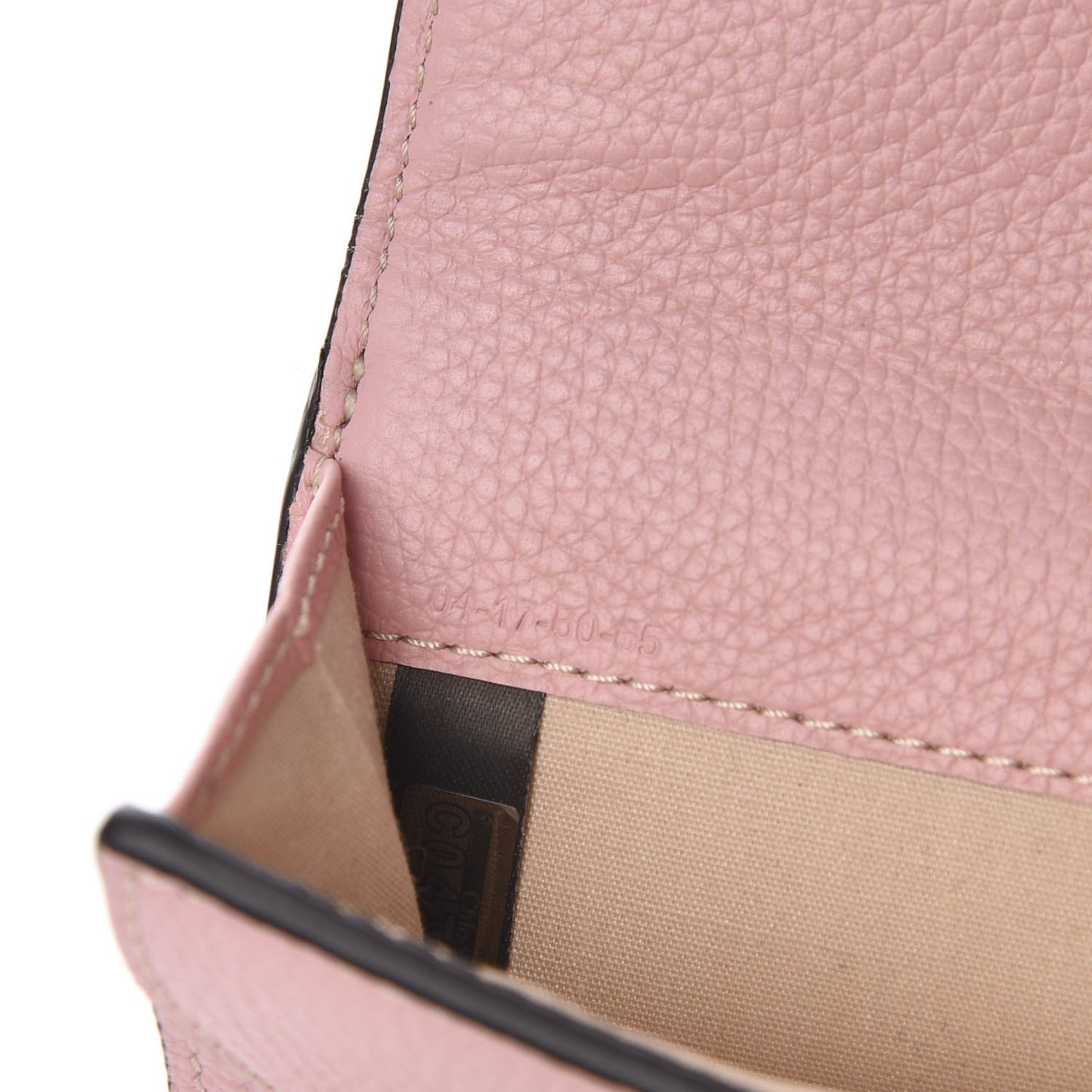 Grained Calfskin Georgia Square Wallet Washed Pink