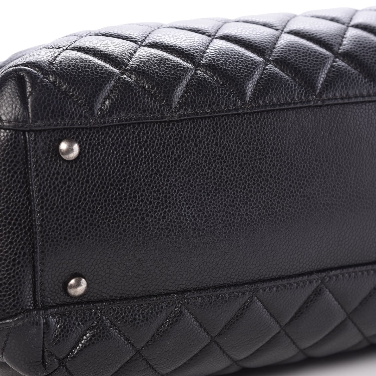 Caviar Quilted City Shopping Tote Black